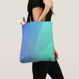 Bolso De Tela Gradación Geométrica Moderna De Agua Azul Y Turque