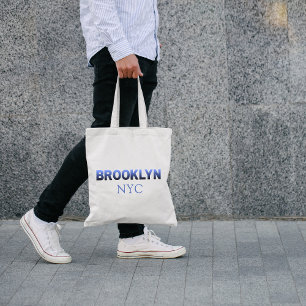 Bolso De Tela Gradiente azul Barrio de Brooklyn, Nueva York