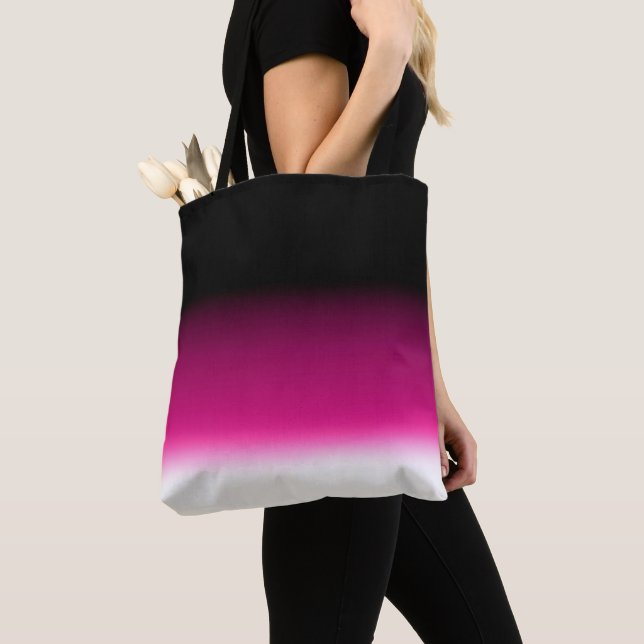Bolso De Tela Gradiente blanco rosa burdeos (Detalle)