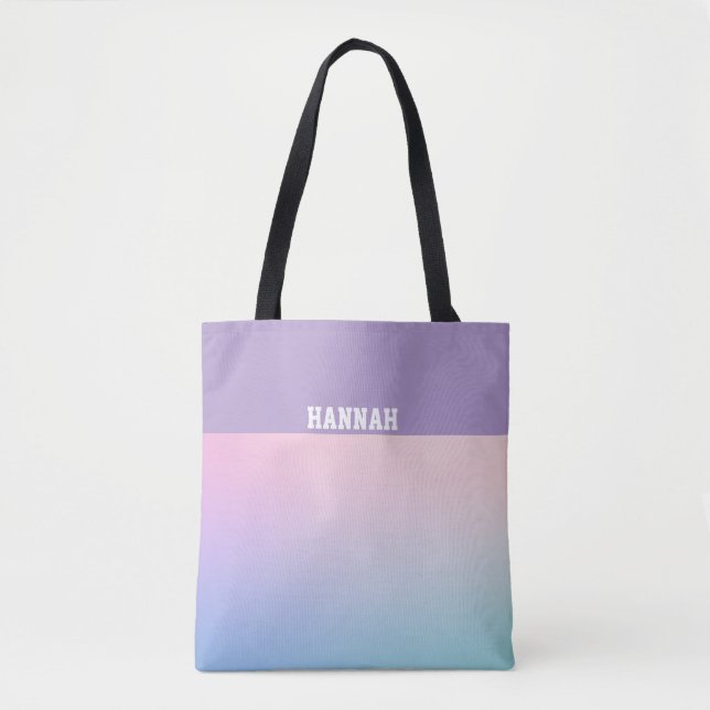 Bolso De Tela Gradiente Bonito Rosa Púrpura  (Anverso)