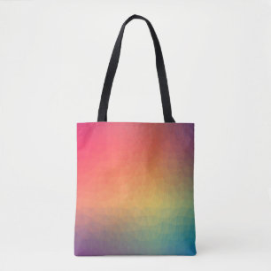 Bolso De Tela Gradiente de arcoiris colorido geométrico
