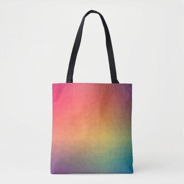Bolso De Tela Gradiente de arcoiris colorido geométrico (Anverso)