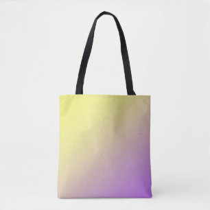 Bolso De Tela Gradiente de bloque de color amarillo a púrpura