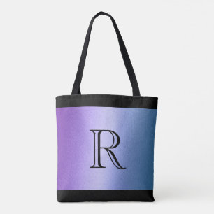 Bolso De Tela Gradiente de color azul púrpura con monograma