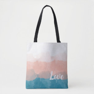 Bolso De Tela Gradiente de color rosa y azul de amor