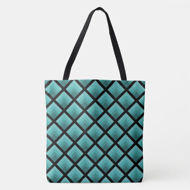 Bolso De Tela Gradiente de llama verde azul verdigris (Anverso)