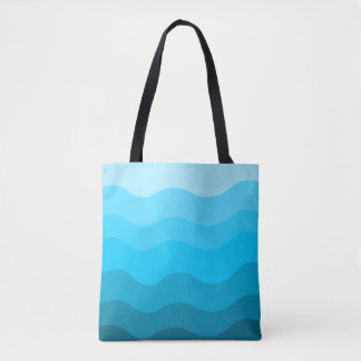 Bolso De Tela Gradiente de olas del océano azul