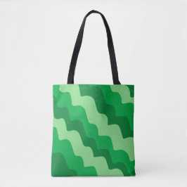 Bolso De Tela Gradiente de olas oceánicas onduladas verdes
