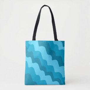 Bolso De Tela Gradiente de ondas oceánicas onduladas azules