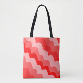 Bolso De Tela Gradiente de ondas oceánicas onduladas rojas