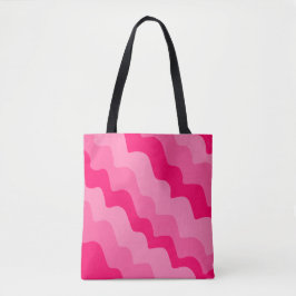 Bolso De Tela Gradiente de ondas oceánicas onduladas rosadas