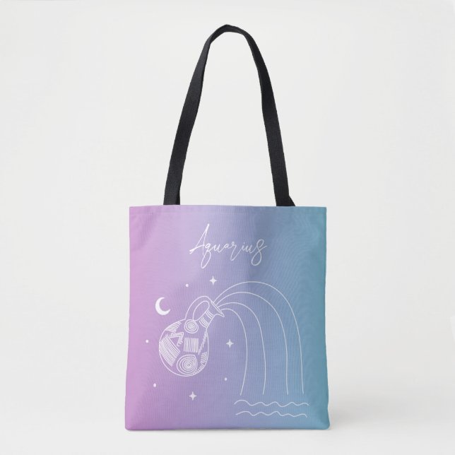 Bolso De Tela Gradiente de signos de estrella de horóscopo de zo (Anverso)