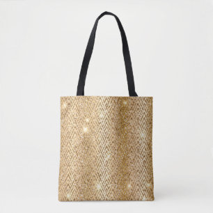 Bolso De Tela Gradiente metálico dorado y brillo Glam Art Deco