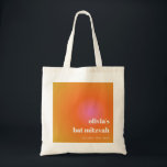 Bolso De Tela Gradiente Naranja retro Personalizado único Bat Mi<br><div class="desc">Naranja Retro Gradiente Rosa Único Bat Mitzvah Personalizado Tote Bag</div>