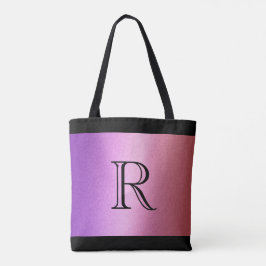Bolso De Tela Gradiente Ombre Rosa Púrpura con Monograma