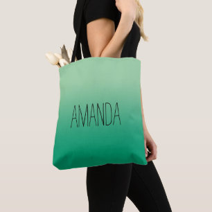 Bolso De Tela Gradiente Verde Oscuro Claro Moderno Nombre Manusc