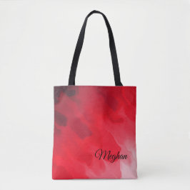 Bolso De Tela Gradientes de Rojo en Patrón Ondulado