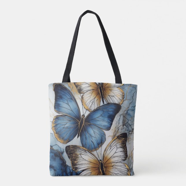 Bolso De Tela Grado de mariposa (Reverso)