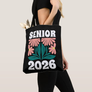 Bolso De Tela Graduación de Flores Retro Groovy, Personalizado s