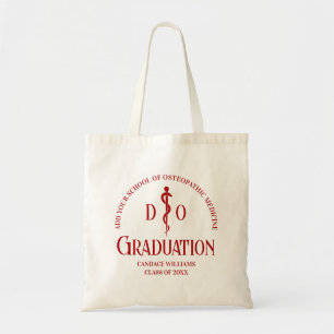 Bolso De Tela Graduación de la Escuela Médica Osteopática Roja