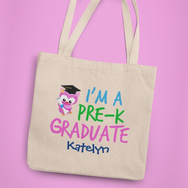 Bolso De Tela Graduación de Personalizado de Lechuza Rosada Grad (Subido por el creador)
