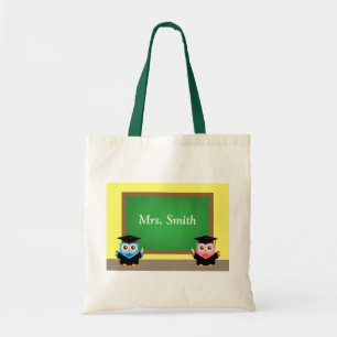 Bolso De Tela Graduación de Profesora Linda Búhos Personalizados