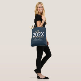Bolso De Tela Graduación elegante de escritura moderna en azul y
