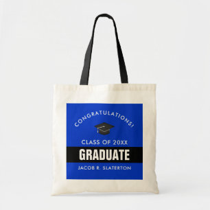 Bolso De Tela Graduación en negro y azul personalizada