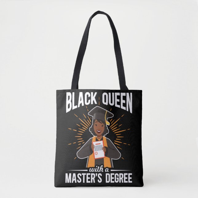 Bolso De Tela Graduado Graduado de Master en Reina Negra (Anverso)
