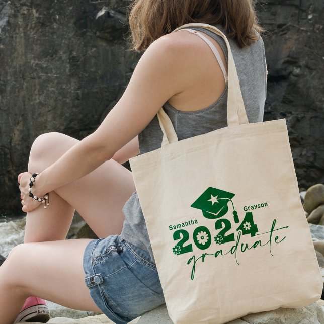 Bolso De Tela Graduado Personalizado Clase de 2024 Verde (Subido por el creador)