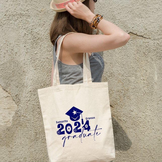 Bolso De Tela Graduado personalizado de 2024 azul marino (Subido por el creador)