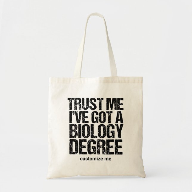 Bolso De Tela Graduado Personalizado de Graduación Mayor de Biol (Frente)