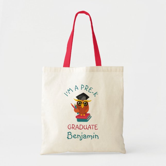 Bolso De Tela Graduado Preuniversitario 2023 Owl Graduation Funn (Frente)