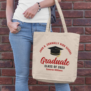 Bolso De Tela Graduado Rojo Clase Personalizada de 2023 Graduaci