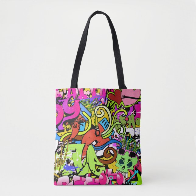 Bolso De Tela Graffiti Art: fondo estilo Hip-Hop (Anverso)