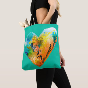Bolso De Tela Graffiti arte en la calle acuarela del corazón