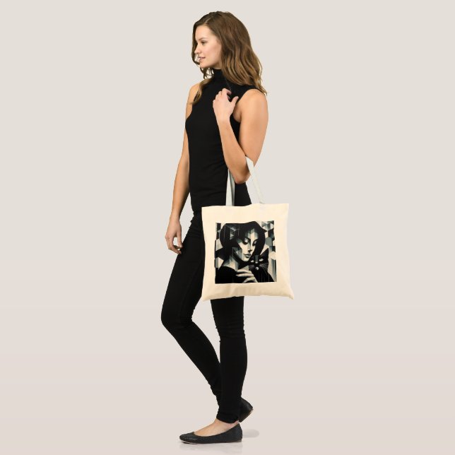 Bolso De Tela Graffiti Cat Lady (Anverso (modelo))