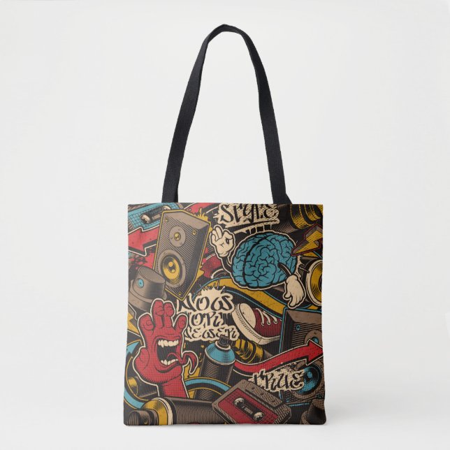Bolso De Tela Graffiti de fondo impecable. Spa sin costuras colo (Anverso)