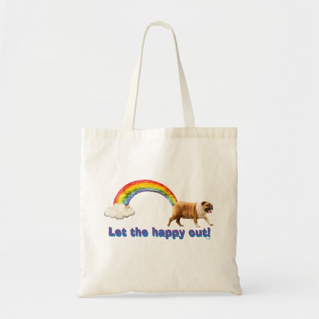 Bolso De Tela Graffiti de perro y arcoiris (Frente)
