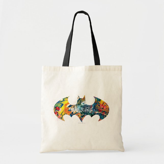 Bolso De Tela Graffiti del logo de Batman Neon 80 (Frente)