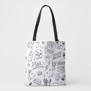 Bolso De Tela Graffiti Doodles: Crítica de la música Punk