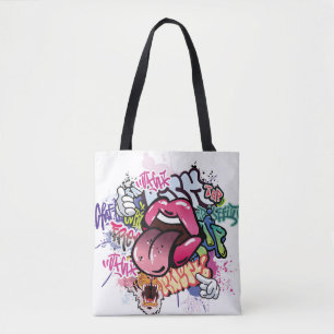 Bolso De Tela Graffiti ilustracion con letras de graffiti callej