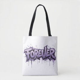 Bolso De Tela Graffiti Lavender Infinity "FOREVER"
