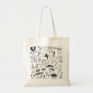 Bolso De Tela Graffiti lindo: Conjunto de arte Doodle.