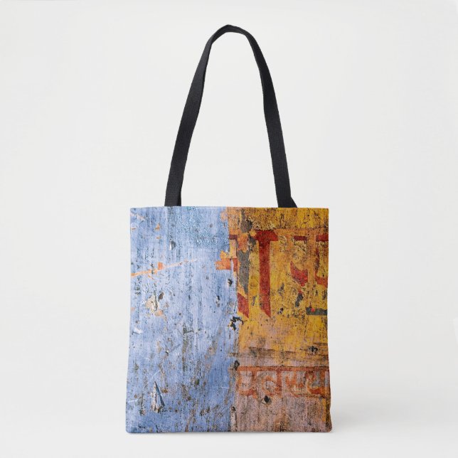 Bolso De Tela Graffiti pintado en pared devanagari (Anverso)
