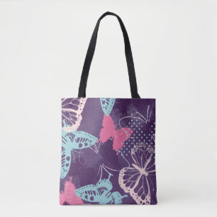 Bolso De Tela Graffiti pixelado mariposas en color bonito p