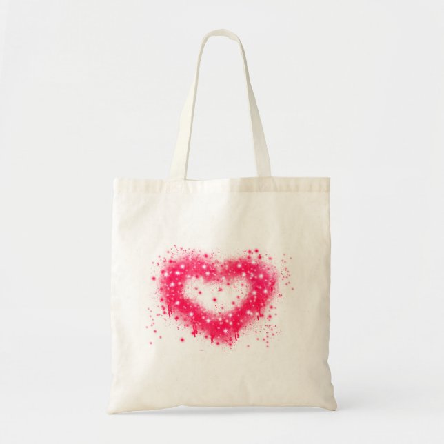 Bolso De Tela Graffiti spray pintura rosa brillante diseño del c (Frente)
