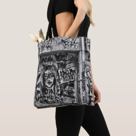 Bolso De Tela Graffiti Urban Street Black And White Grunge