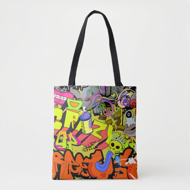 Bolso De Tela Graffiti urbano: Muro de arte vintage (Anverso)