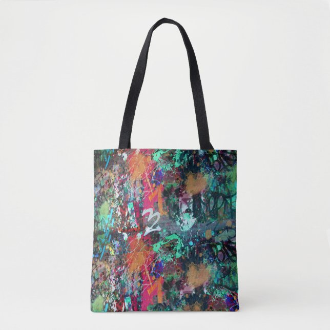 Bolso De Tela Graffiti Wall and Spray Paint Splatt (Anverso)